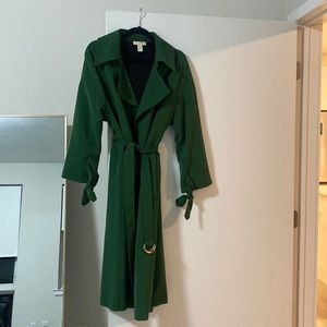 Green Belted Trench Coat